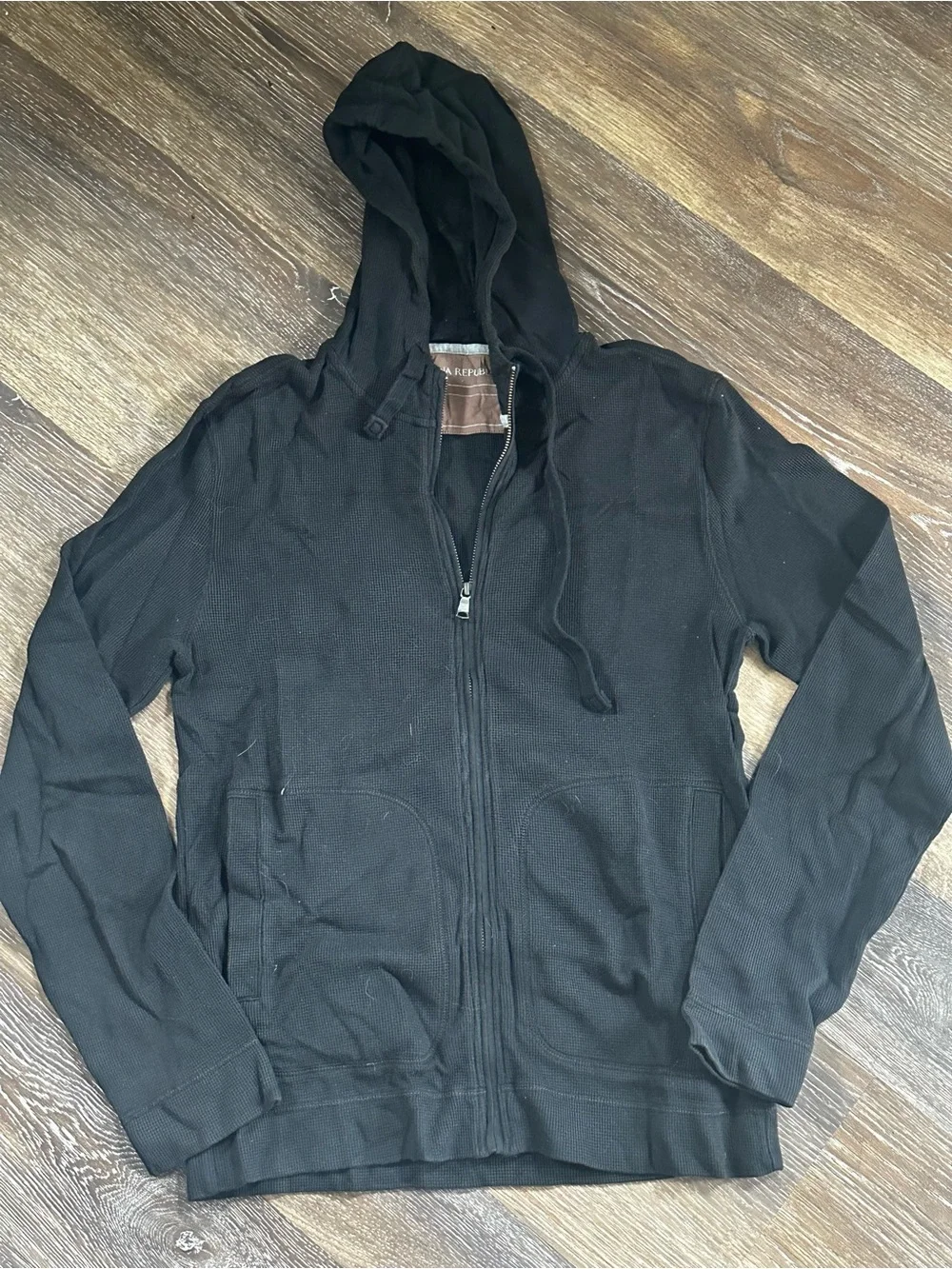 Banana Republic Black Men's Lightweight Hooded Zip Jacket